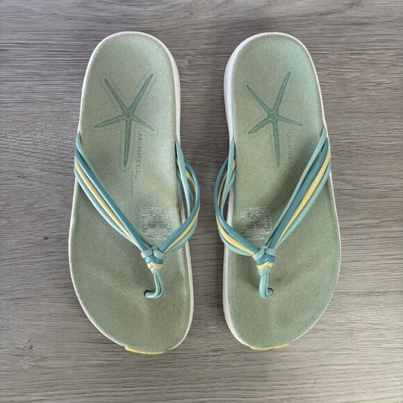 Merrell Kai Women's Turquoise Themed Knot Multi-Strap Thong sandals, Size 6 - Picture 9 of 9